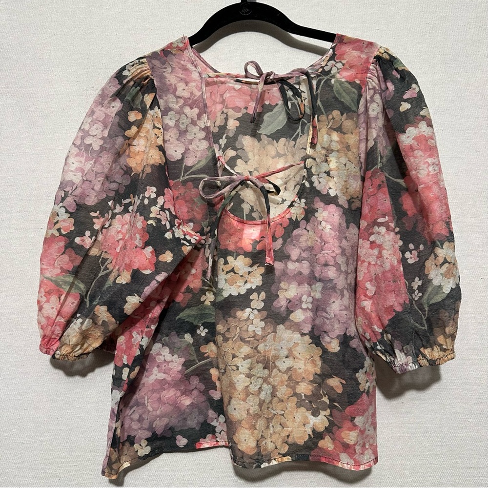 H&M Sheer Floral Top - size M - Picture 2 of 5